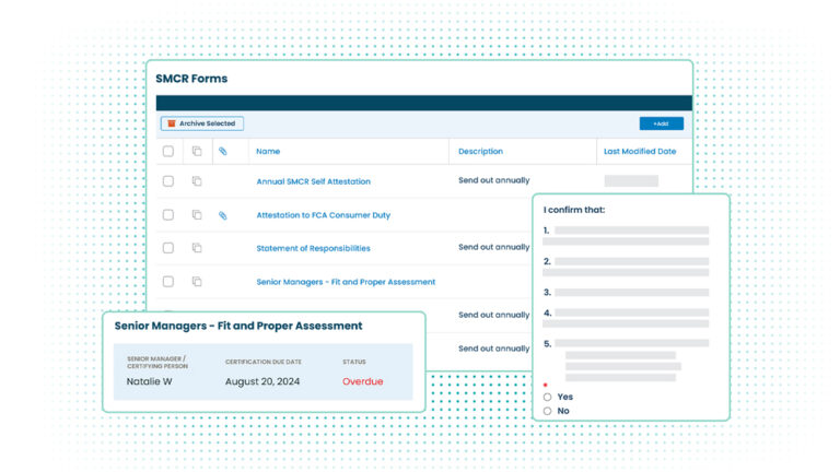 SMCR: Certification Regime Product Screenshots, SMCR Forms, Fit and Proper Assessment