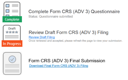 Form CRS Filing Tool 