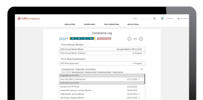 MyRIACompliance Compliance Log