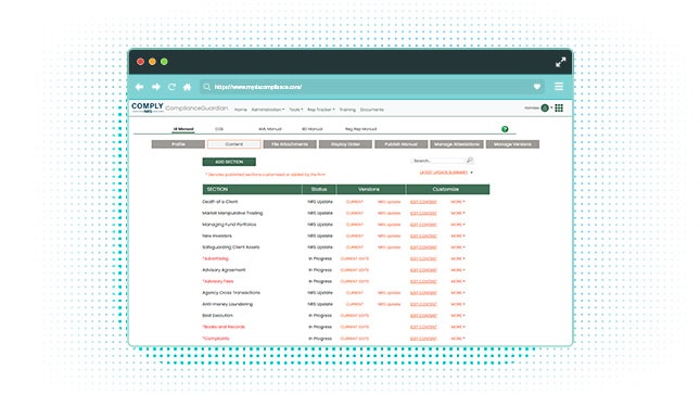 ComplianceGuardian platform screenshot