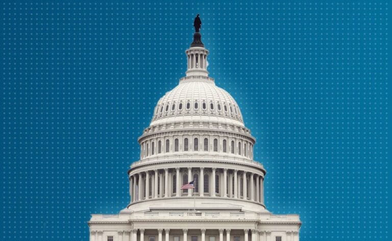 Washington DC Capitol Building, dark blue textured background