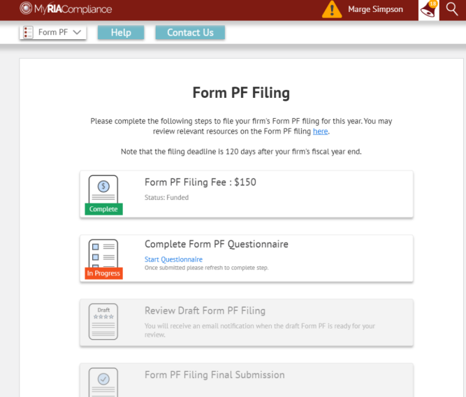 Form PF Filing automation