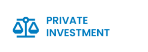 Blue Private Investment logo, scales icon