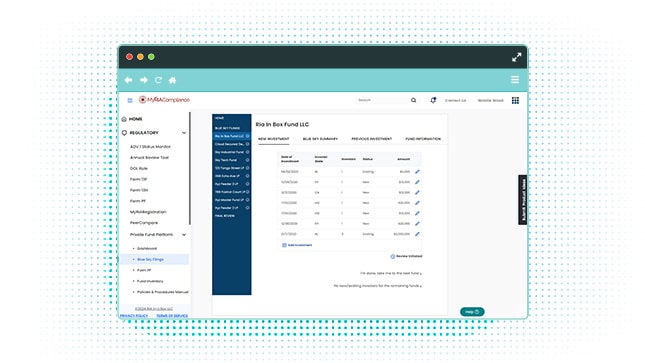 The RIA in a Box Platform, Private Fund Adviser Compliance Software Screenshot